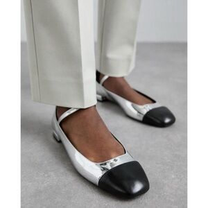 New Stuart Weitzman Eden Cross Strap Ballet Flat Sz 7